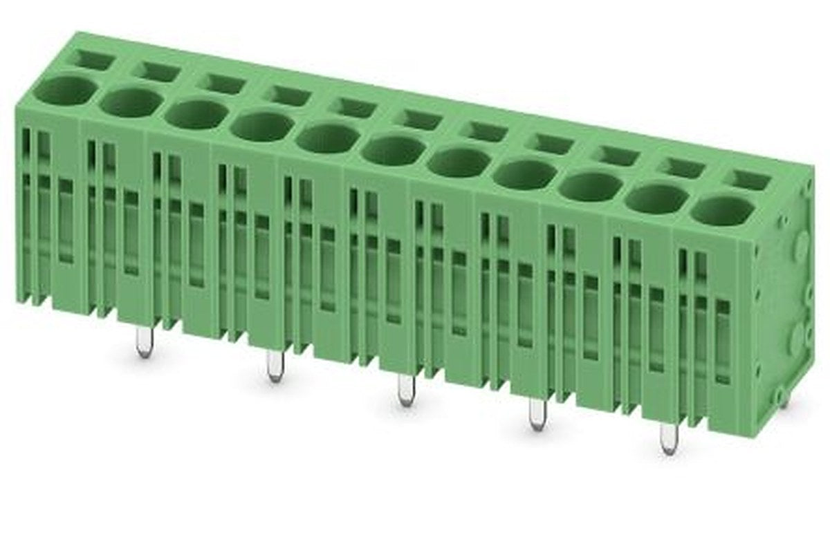 Phoenix Contact SPT 5/11-V-7.5-ZB Series Right Angle PCB Terminal Block, 11 Contact(s), 7.5 mm Pitch, 1 Row