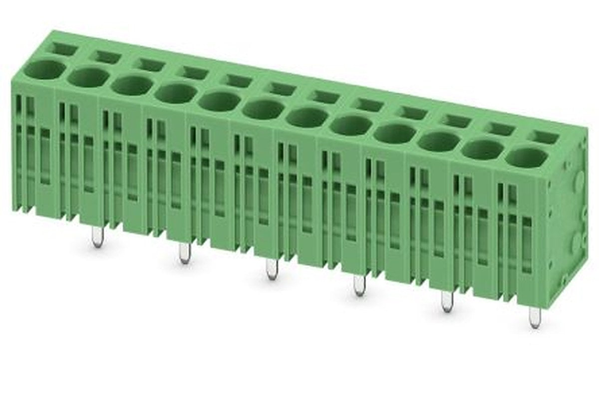Phoenix Contact SPT 5/12-V-7.5-ZB Series Right Angle PCB Terminal Block, 12 Contact(s), 7.5 mm Pitch, 1 Row