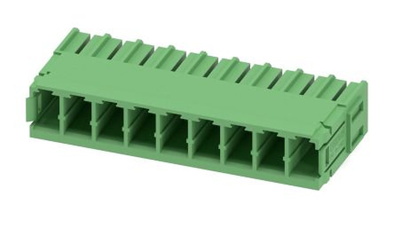 Phoenix Contact PC 5/ 9-G-7.62 Series Pluggable Terminal Block, 9-Contact, 7.62 mm Pitch, 1 Row, 1720534
