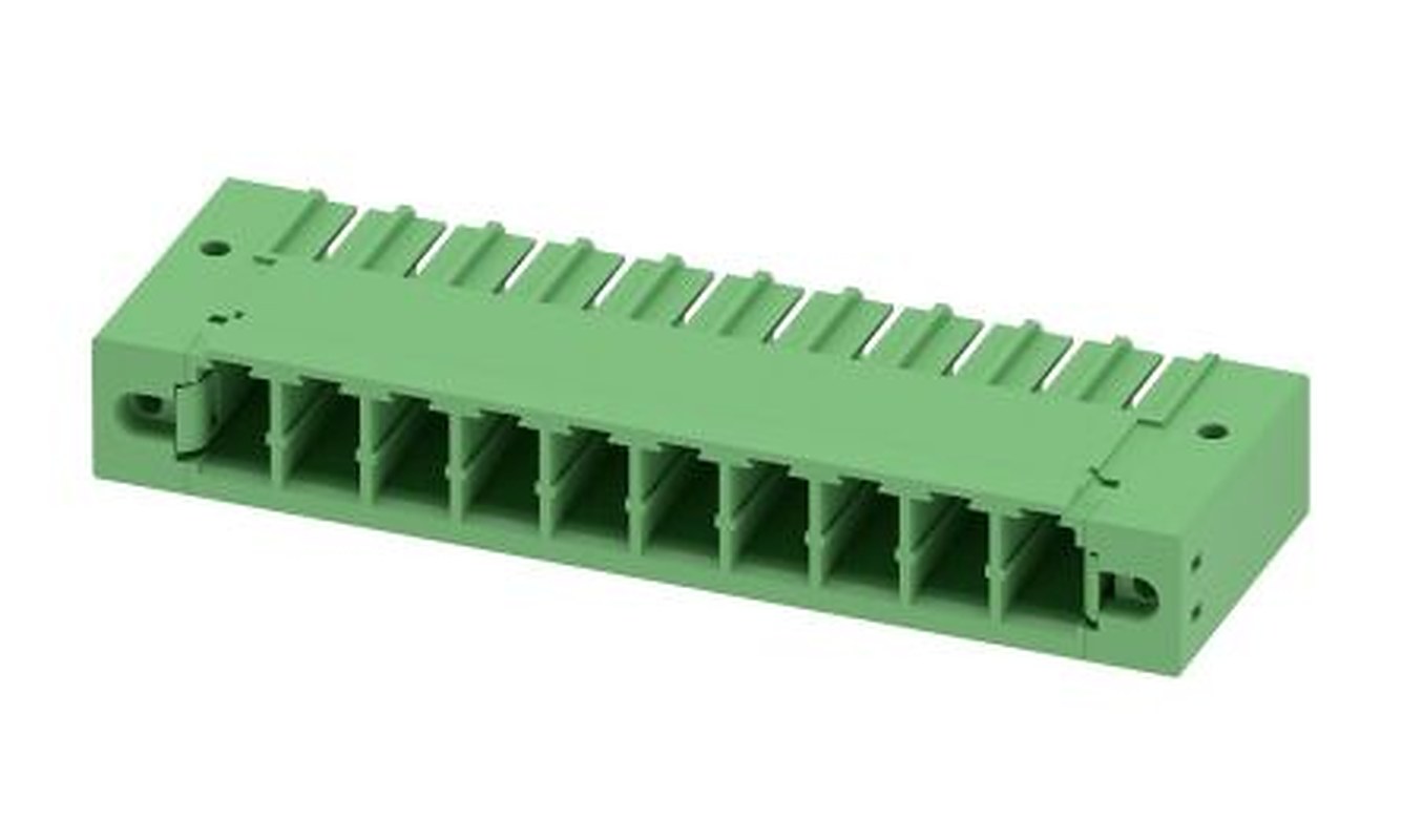 Phoenix Contact PC 5/10-GF-7.62 Series Pluggable Terminal Block, 10-Contact, 7.62 mm Pitch, 1 Row, 1720877