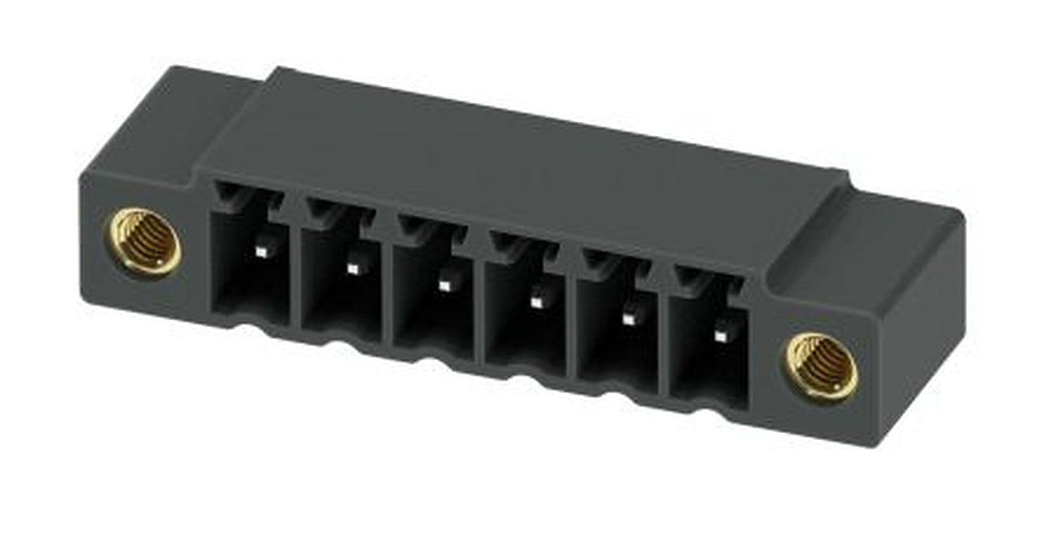 Phoenix Contact MC 1.5/ 6-GF-3.81 P26 THR Series Pluggable Terminal Block, 6-Contact, 3.81 mm Pitch, 1 Row, 1722202