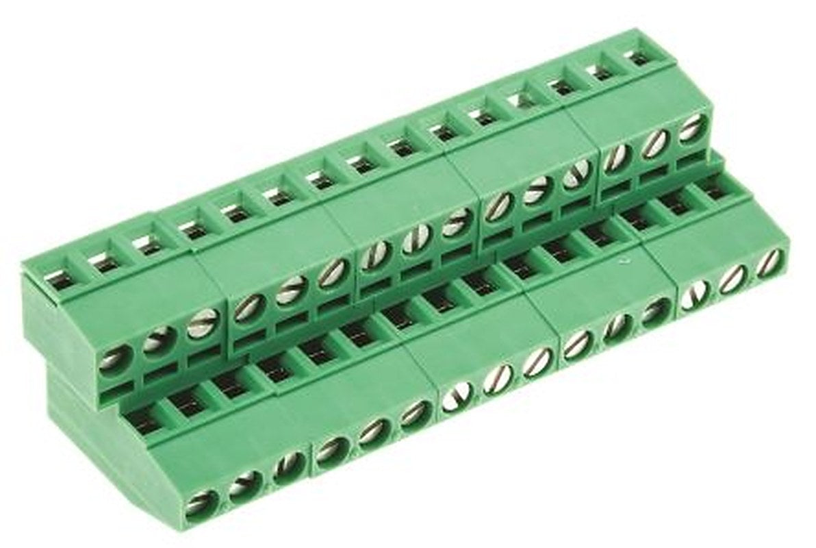 Phoenix Contact MKKDS 1.5/ 3-5.08 Series Straight Wave Soldering Mount PCB Terminal Block, 6 Contact(s), 5.08 mm Pitch,