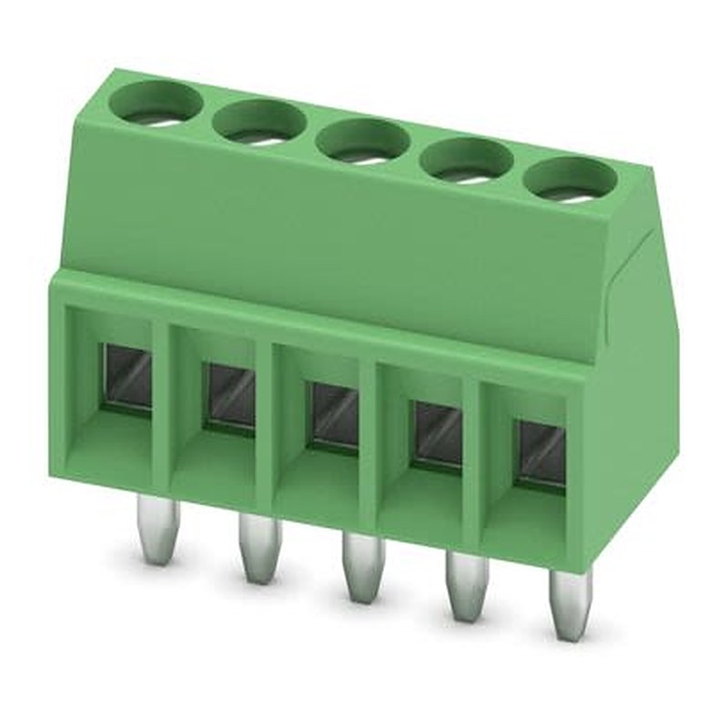Phoenix Contact 1725 Series PCB Terminal Block, 5-Contact, 2.54 mm Pitch, Wave Soldering Mount, 1 Row