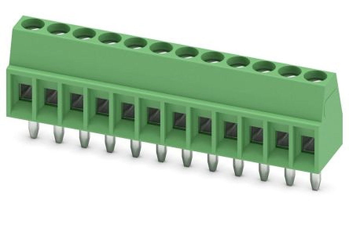 Phoenix Contact MPT 0.5/12-2.54 Series Straight PCB Terminal Block, 12 Contact(s), 2.54 mm Pitch, 1 Row