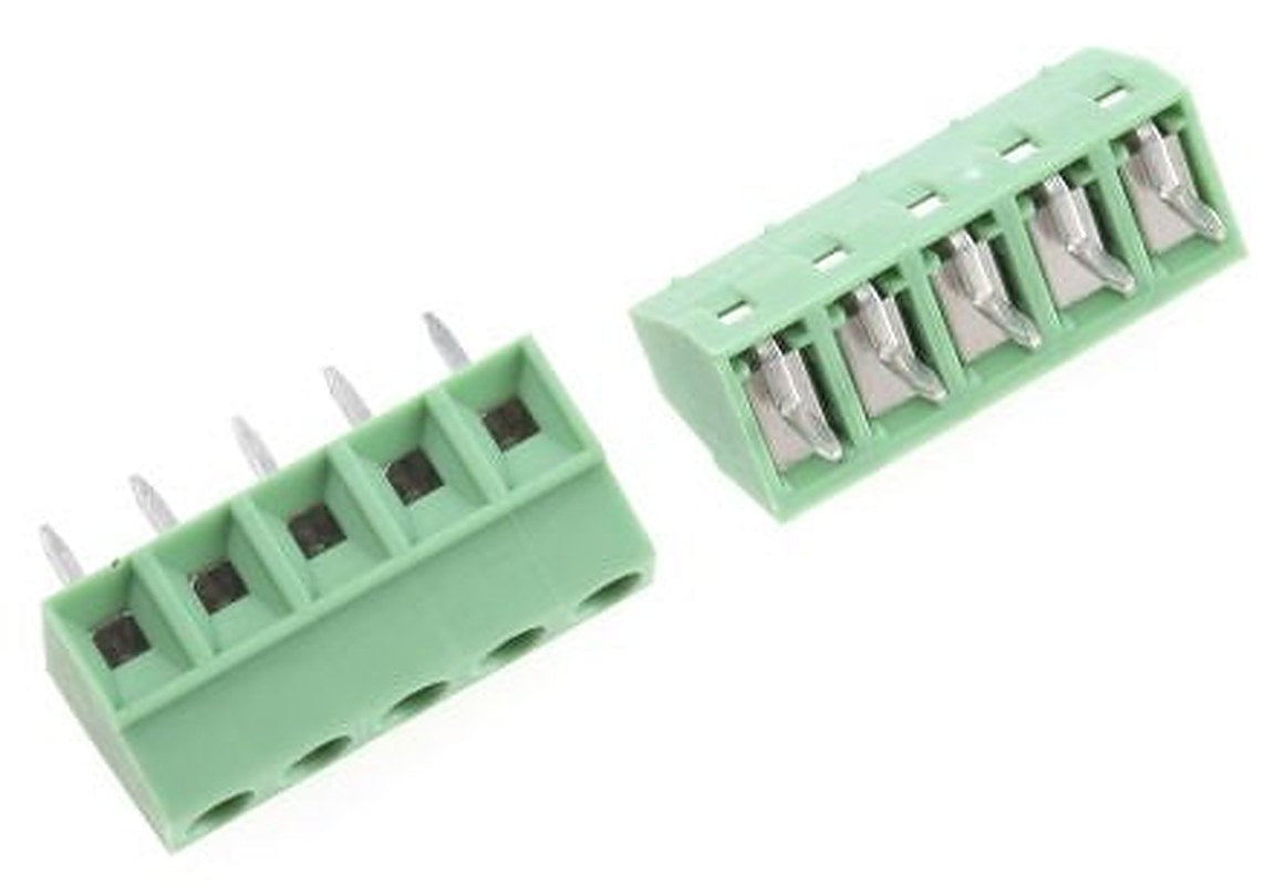 Phoenix Contact MKDS 1/5-3.81 Series Straight Wave Soldering Mount PCB Terminal Block, 3.81 mm Pitch, 1 Row