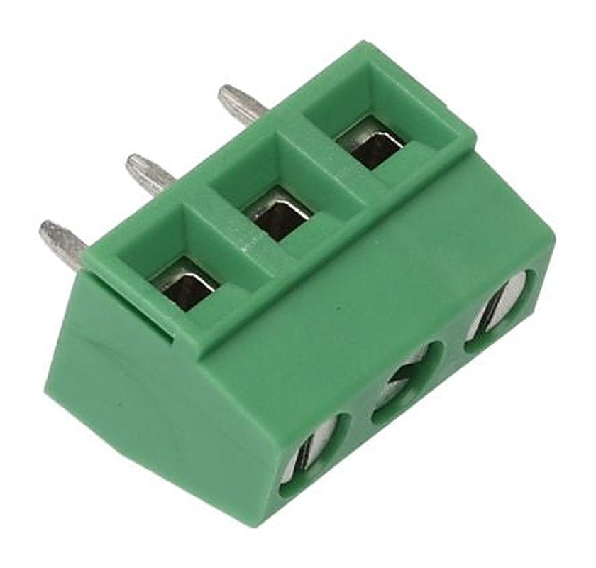 Phoenix Contact MKDSN 1.5/3-5.08 Series Straight Wave Soldering Mount PCB Terminal Block, 3 Contact(s), 5.08 mm Pitch, 1