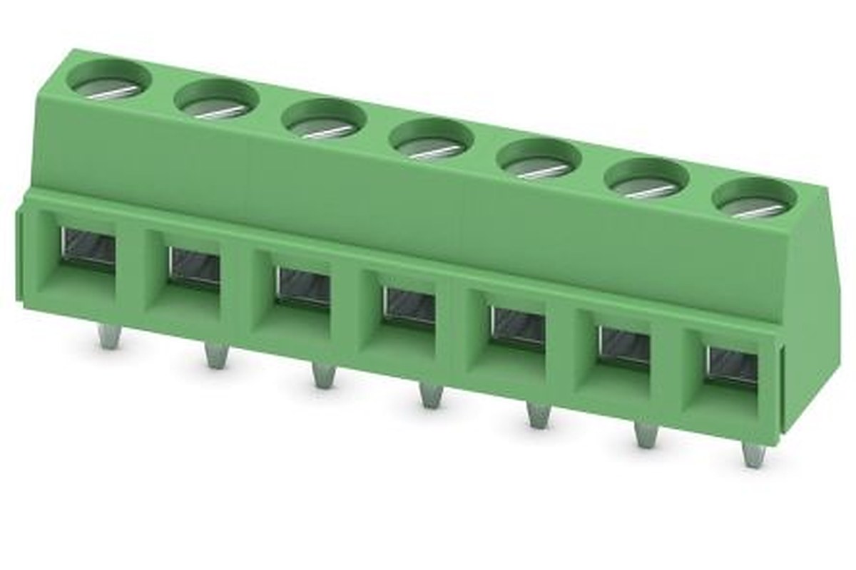 Phoenix Contact MKDSN 1.5/7-5.08 Series Straight Wave Soldering Mount PCB Terminal Block, 7 Contact(s), 5.08 mm Pitch, 1