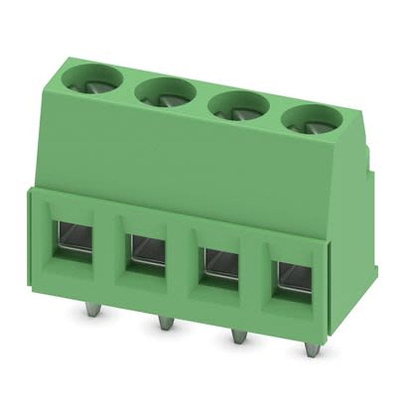 Phoenix Contact MKDSP Series PCB Terminal Block, 4-Contact, 5 mm Pitch, Wave Soldering Mount, 1 Row