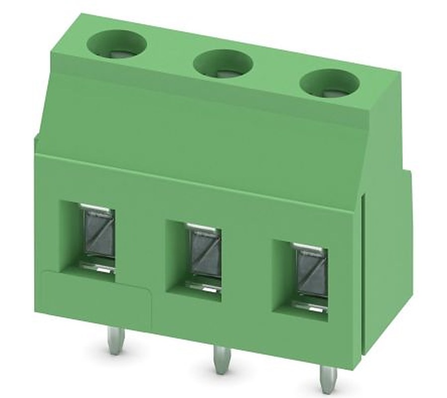 Phoenix Contact GMKDS 3/3 Series Straight Wave Soldering Mount PCB Terminal Block, 3 Contact(s), 7.5 mm Pitch, 1 Row