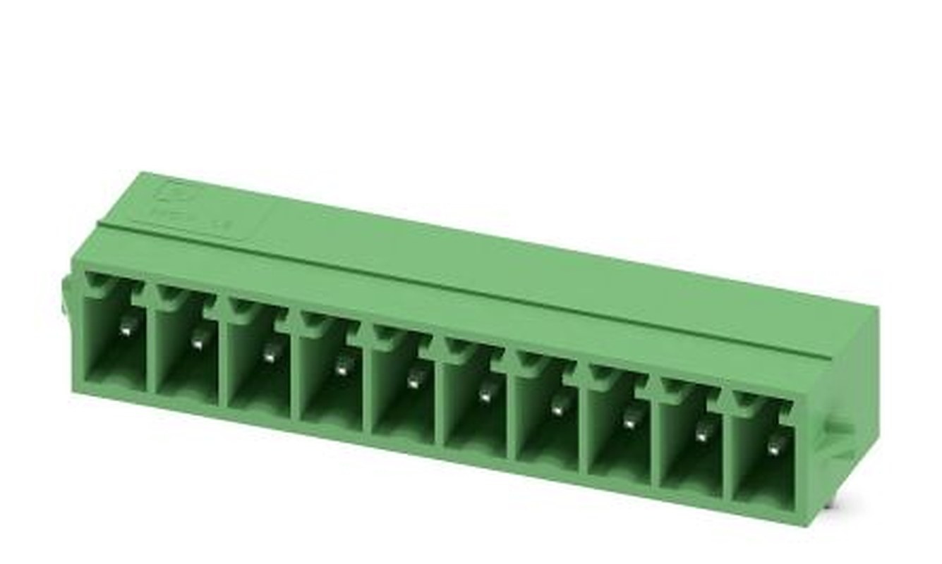 Phoenix Contact MC 1.5/10-G-3.5-RN Series Pluggable Terminal Block, 10-Contact, 3.5 mm Pitch, 1 Row, 1731756