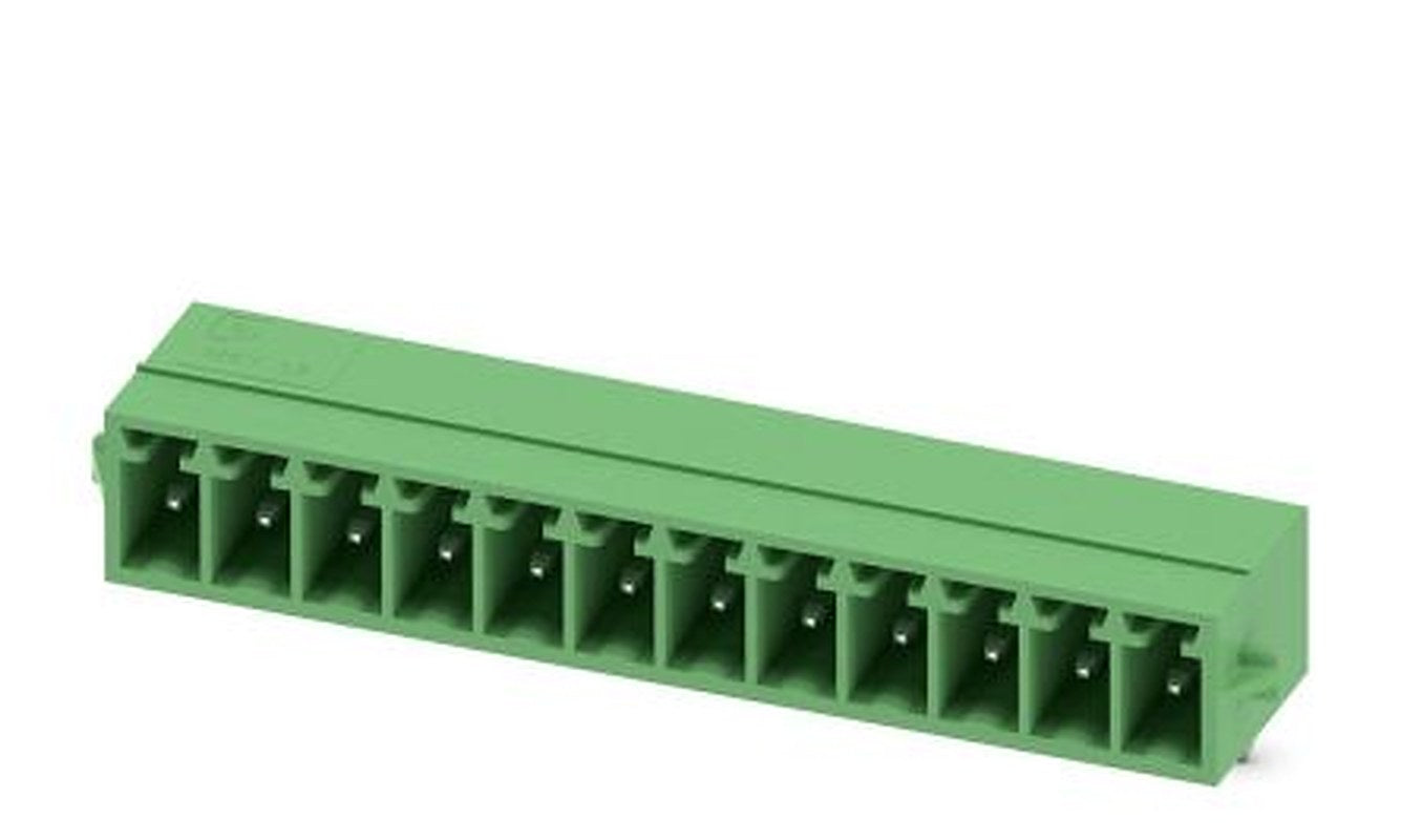 Phoenix Contact MC 1.5/12-G-3.5-RN Series Pluggable Terminal Block, 12-Contact, 3.5 mm Pitch, 1 Row, 1731772