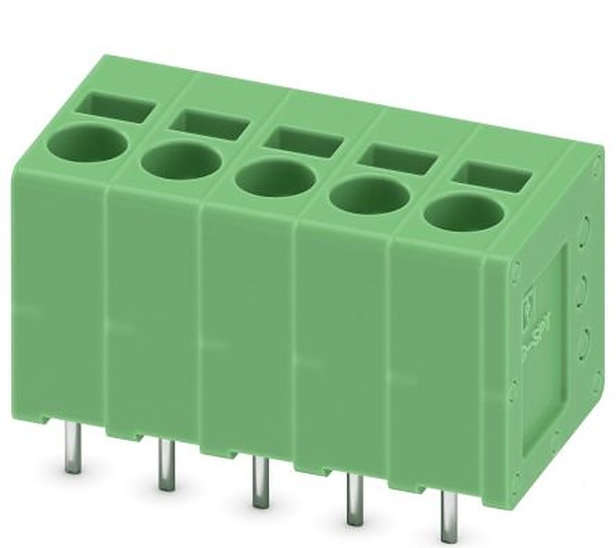 Phoenix Contact SPT 2.5/5-V-5.0-EX Series Right Angle PCB Terminal Block, 5 Contact(s), 5 mm Pitch, 1 Row