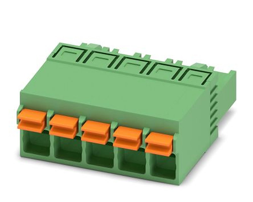 Phoenix Contact FKCN 2.5/5-ST Series Pluggable Terminal Block, 5-Contact, 5 mm Pitch, 1 Row, 1732771
