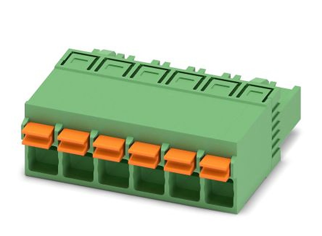Phoenix Contact FKCN 2.5/6-ST Series Pluggable Terminal Block, 6-Contact, 5 mm Pitch, 1 Row, 1732784