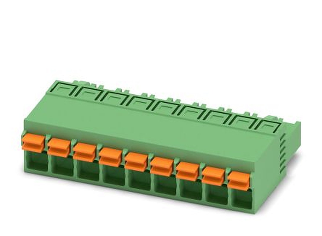 Phoenix Contact FKCN 2.5/9-ST Series Pluggable Terminal Block, 9-Contact, 5 mm Pitch, 1 Row, 1732810