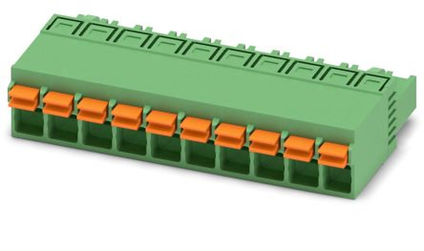 Phoenix Contact FKCN 2.5/10-ST Series Pluggable Terminal Block, 10-Contact, 5 mm Pitch, 1 Row, 1732823