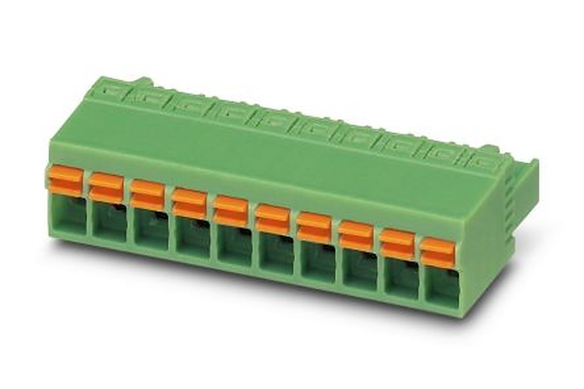 Phoenix Contact FKCN 2.5/16-ST Series Pluggable Terminal Block, 16-Contact, 5 mm Pitch, 1 Row, 1732878