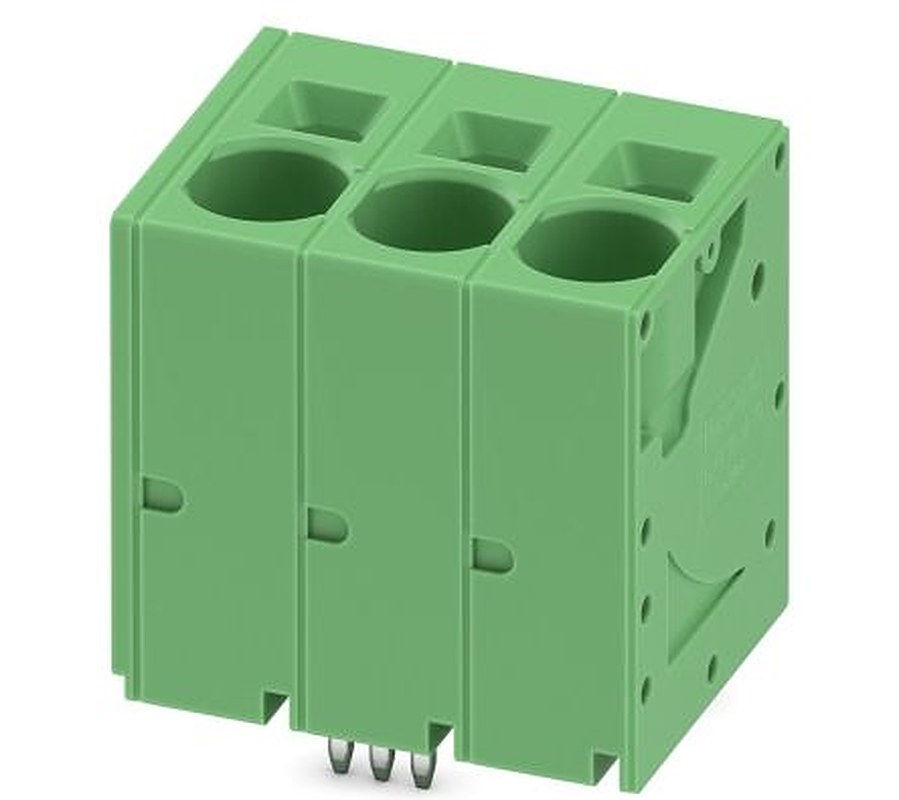 Phoenix Contact SPT 16/3-V-10.0-ZB Series Right Angle PCB Terminal Block, 3 Contact(s), 10 mm Pitch, 1 Row