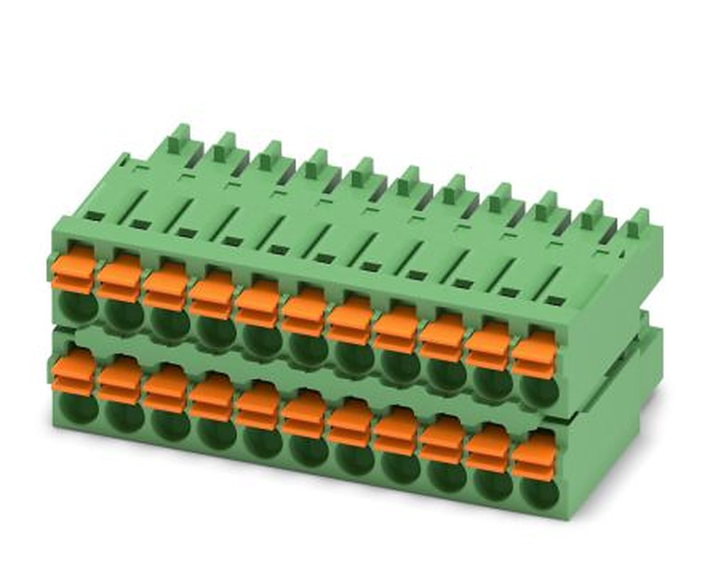 Phoenix Contact FMCD 1.5/11-ST-3.5 Series Pluggable Terminal Block, 22-Contact, 3.5 mm Pitch, 2 Row, 1738898