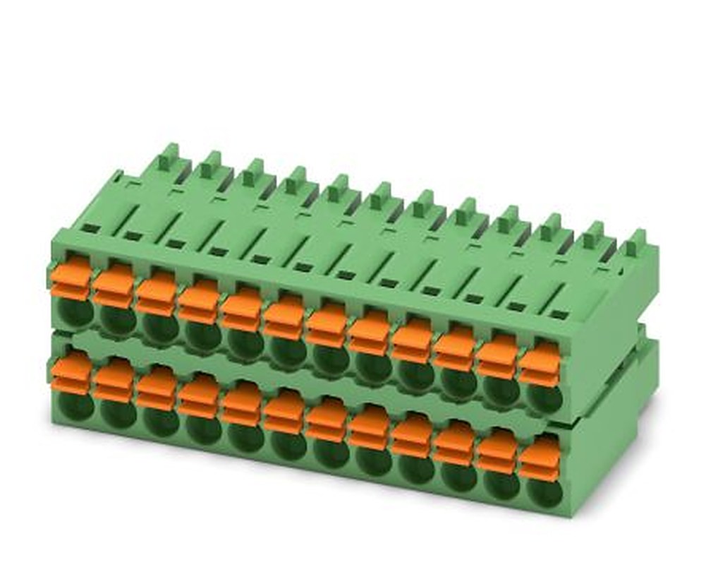 Phoenix Contact FMCD 1.5/12-ST-3.5 Series Pluggable Terminal Block, 24-Contact, 3.5 mm Pitch, 2 Row, 1738908