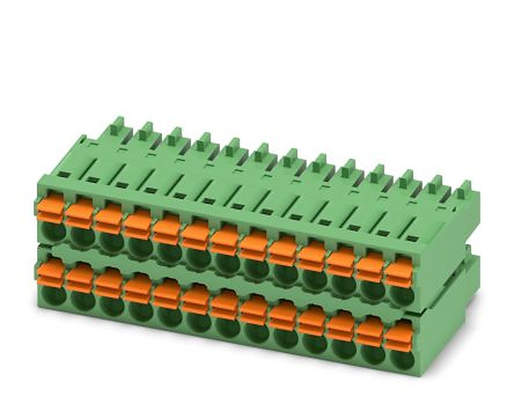 Phoenix Contact FMCD 1.5/13-ST-3.5 Series Pluggable Terminal Block, 26-Contact, 3.5 mm Pitch, 2 Row, 1738911