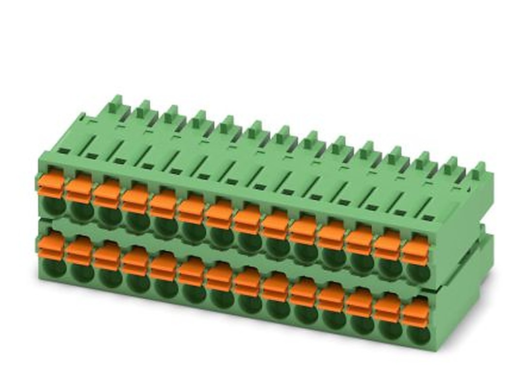 Phoenix Contact FMCD 1.5/14-ST-3.5 Series Pluggable Terminal Block, 28-Contact, 3.5 mm Pitch, 2 Row, 1738924