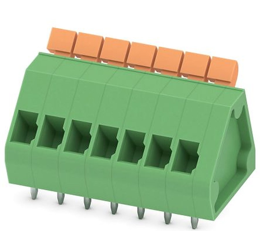 Phoenix Contact ZFKDSA 1-W-3.81- 7 Series 45° PCB Terminal Block, 7 Contact(s), 3.81 mm Pitch, 1 Row