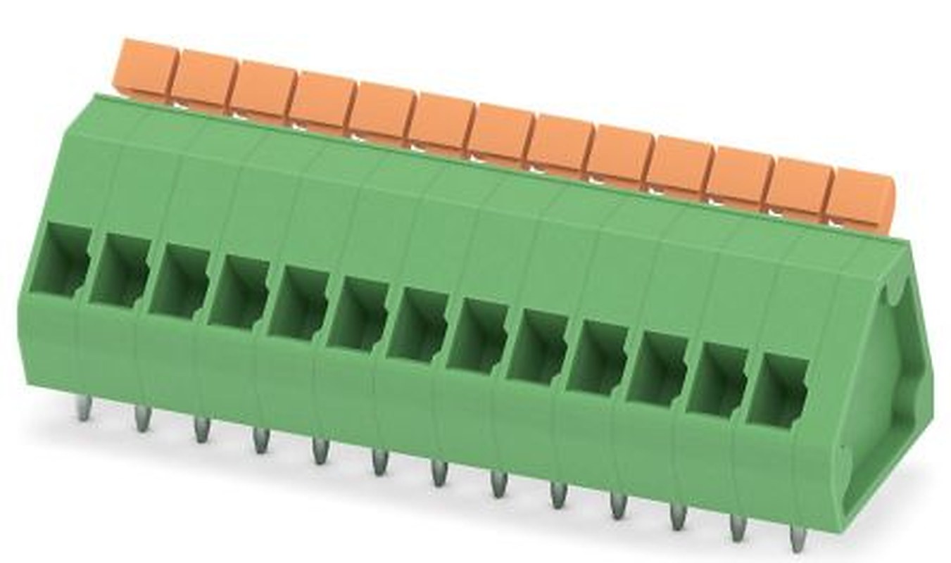 Phoenix Contact ZFKDSA 1-W-3.81-13 Series 45° PCB Terminal Block, 13 Contact(s), 3.81 mm Pitch, 1 Row