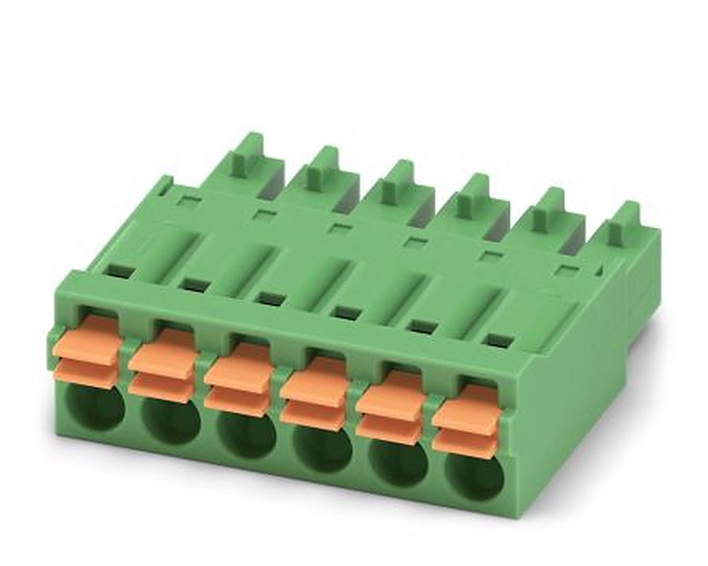 Phoenix Contact FMC 1.5/6-ST-3.81 Series Pluggable Terminal Block, 6-Contact, 3.81 mm Pitch, 1 Row