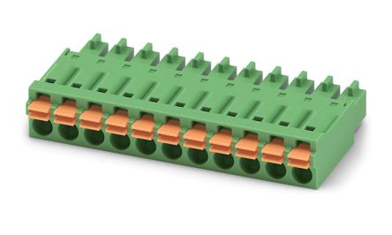 Phoenix Contact FMC 1.5/11-ST-3.81 Series Pluggable Terminal Block, 11-Contact, 3.81 mm Pitch, 1 Row, 1748066