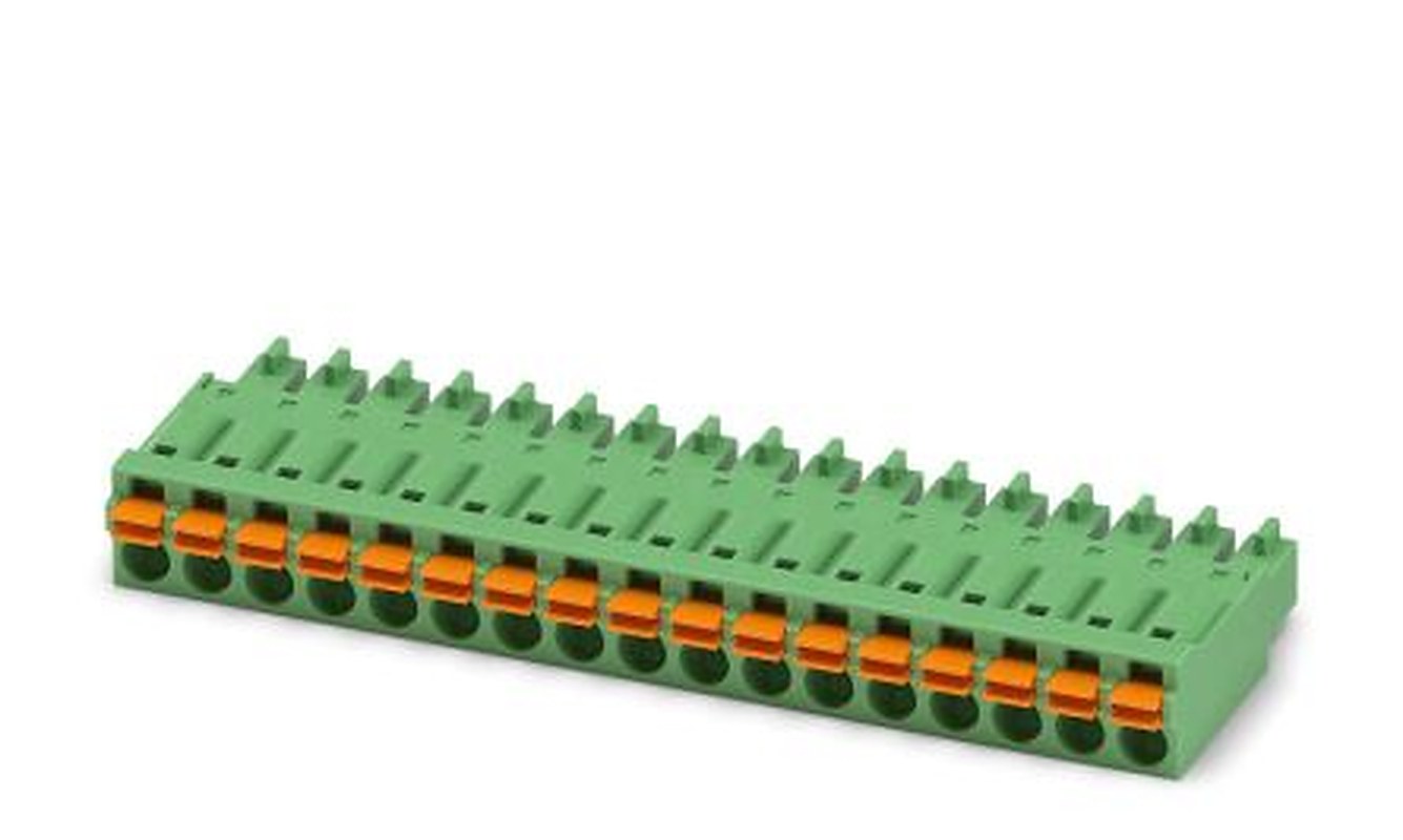 Phoenix Contact FMC 1.5/17-ST-3.81 Series Pluggable Terminal Block, 17-Contact, 3.81 mm Pitch, 1 Row, 1748121