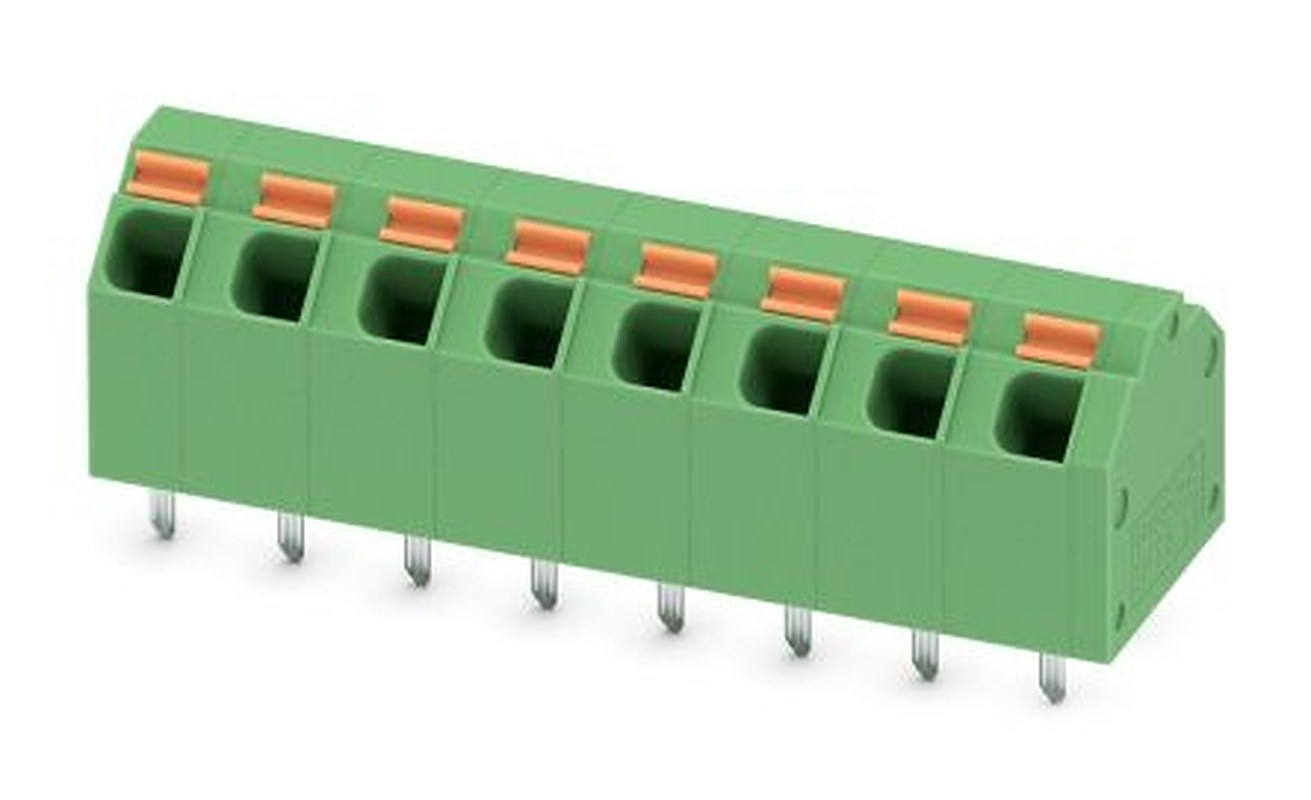 Phoenix Contact SPTA 1.5/8-5.08 Series 45° PCB Terminal Block, 8 Contact(s), 5.08 mm Pitch, 1 Row