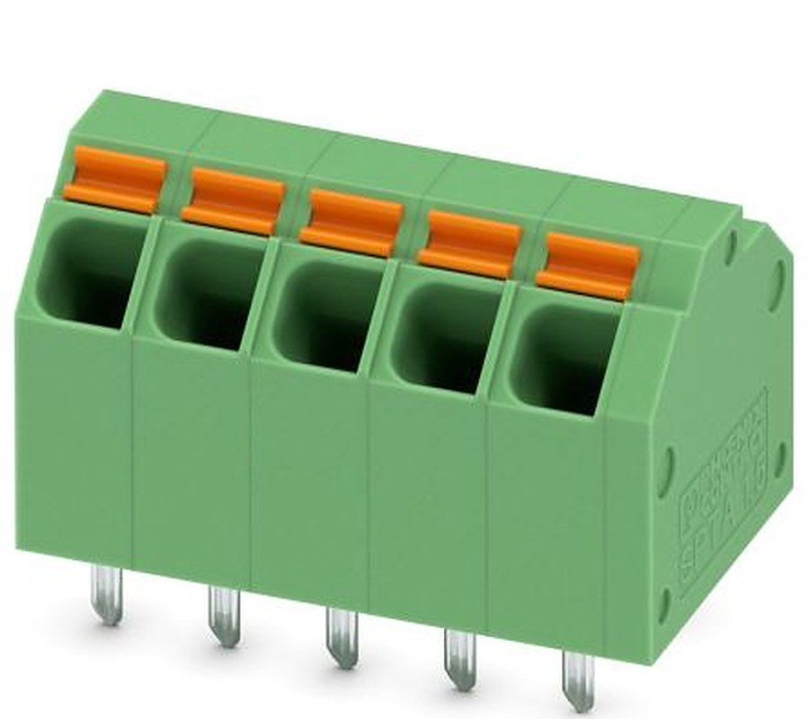 Phoenix Contact SPTA 1.5/5-3.81 Series 45° PCB Terminal Block, 5 Contact(s), 3.81 mm Pitch, 1 Row