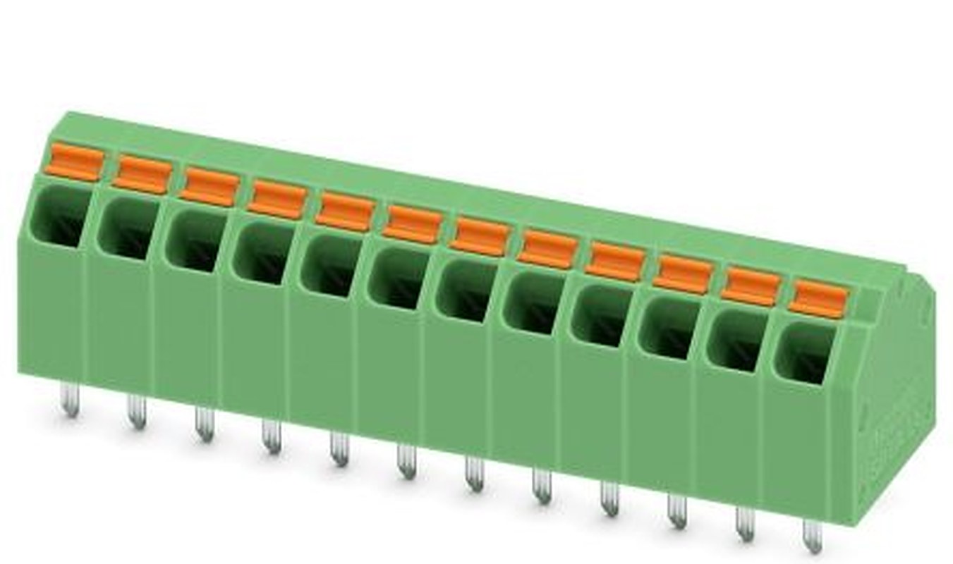 Phoenix Contact SPTA 1.5/12-3.81 Series 45° PCB Terminal Block, 12 Contact(s), 3.81 mm Pitch, 1 Row