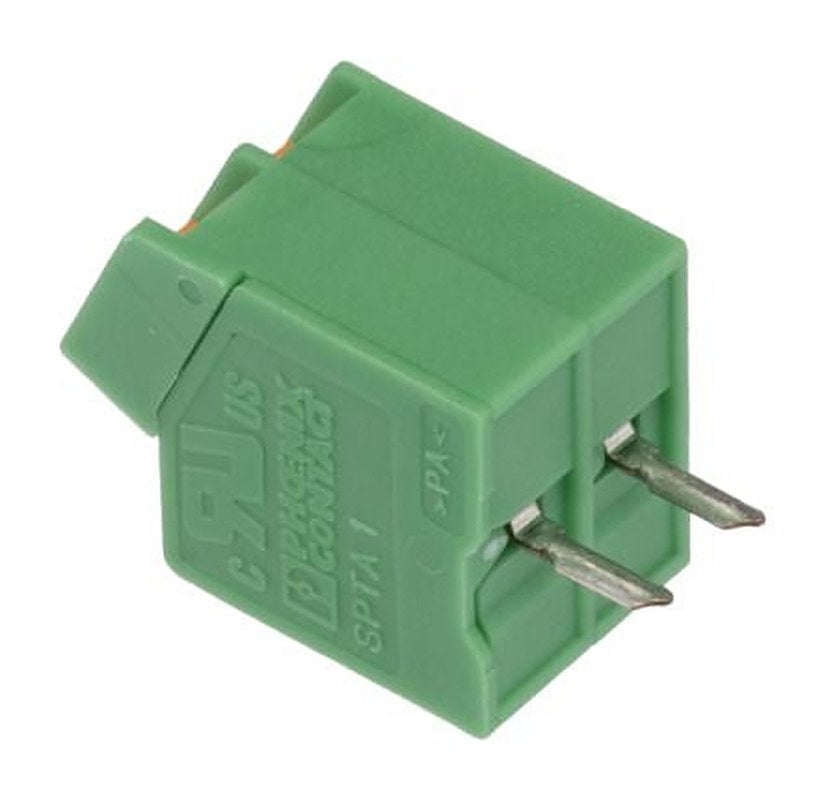 Phoenix Contact 5, SPTA 1/2-3 Series Right Angle PCB Terminal Block, 2 Contact(s), 3.5 mm Pitch, 1 Row