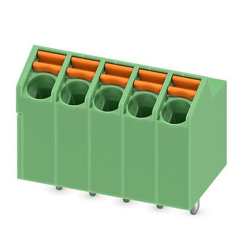 Phoenix Contact 5, SPTA 1/5-3 Series PCB Terminal Block, 5-Contact, 3.5 mm Pitch, Wave Soldering Mount, 1 Row