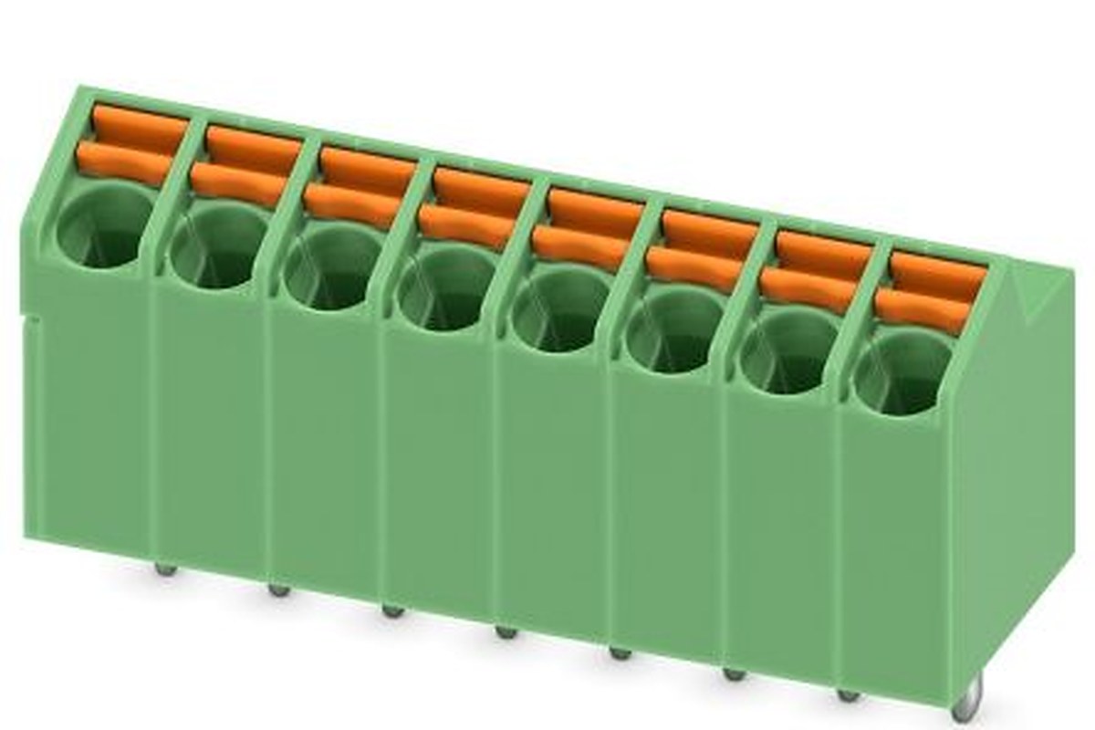 Phoenix Contact SPTA 1/8-3.5 Series 65° PCB Terminal Block, 8 Contact(s), 3.5 mm Pitch, 1 Row