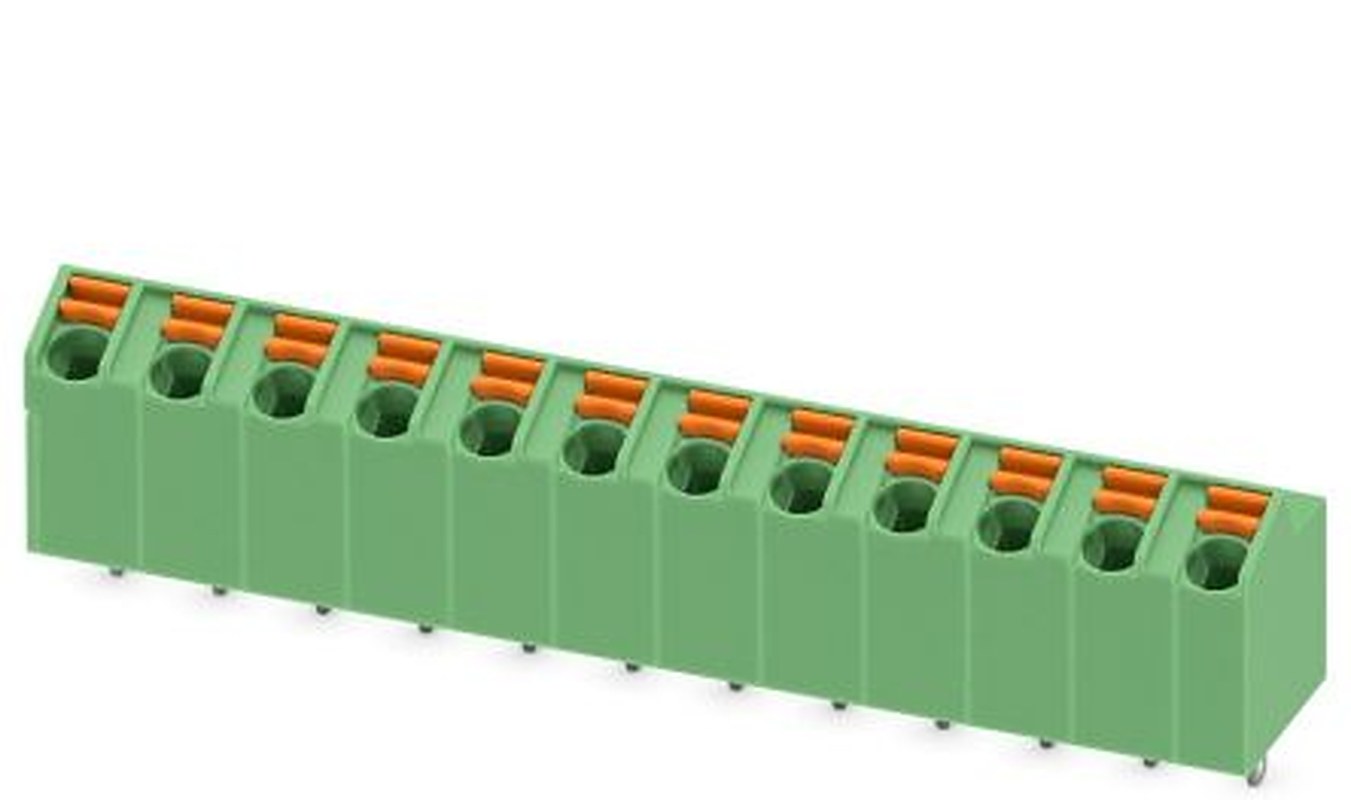 Phoenix Contact SPTA 1/12-5.0 Series 65° PCB Terminal Block, 12 Contact(s), 5 mm Pitch, 1 Row