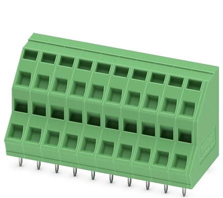 Phoenix Contact ZFKKDSA 1.5C-5.0-10 Series 45° PCB Terminal Block, 10 Contact(s), 5 mm Pitch, 2 Row