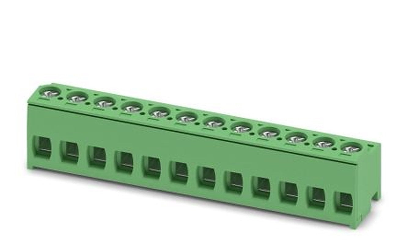 Phoenix Contact PT 1.5/12-PH-5.0 Series Pluggable Terminal Block, 12-Contact, 5 mm Pitch, 1 Row, 1755680