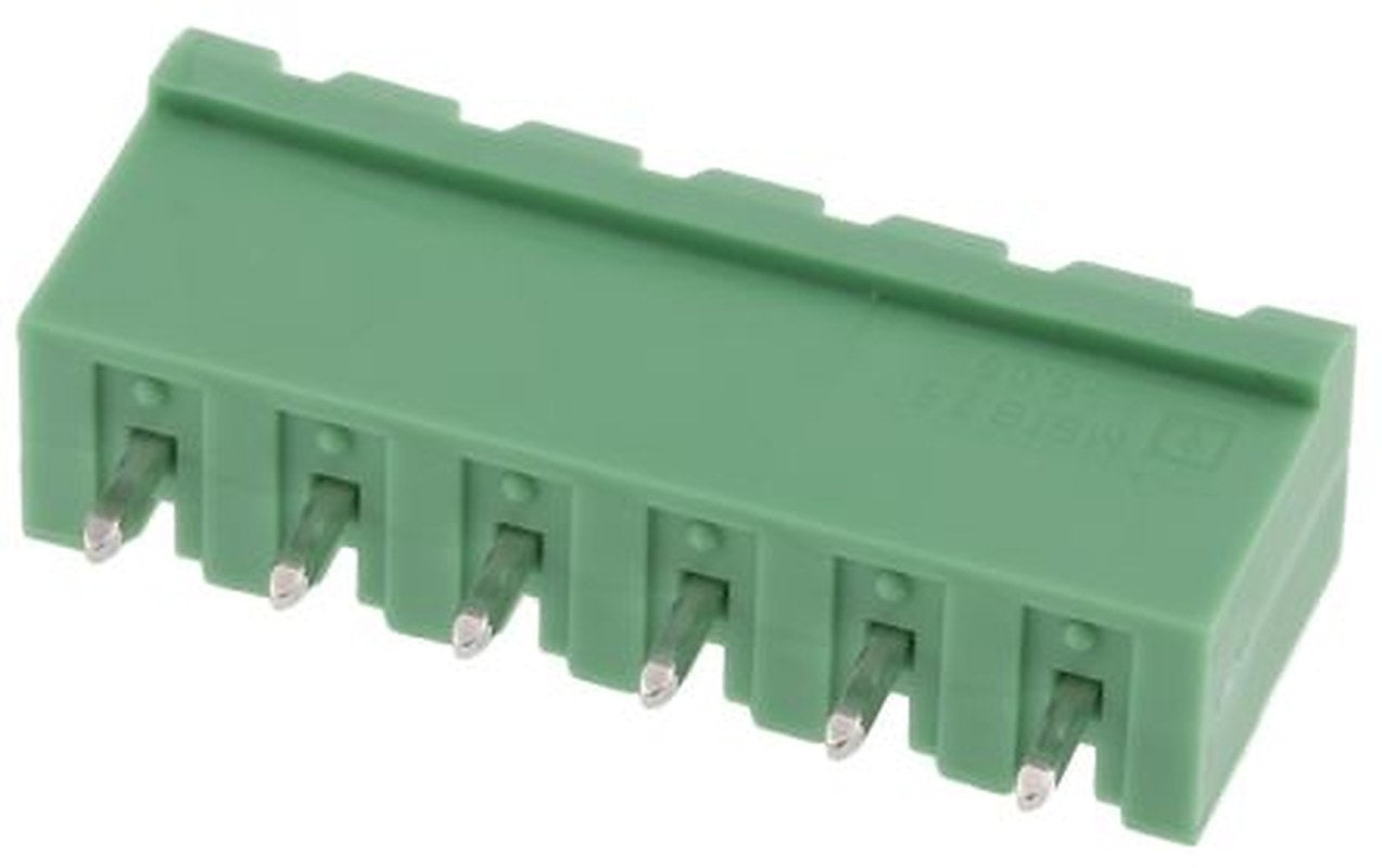 Phoenix Contact MSTBVA 2.5/ 6-G-5.08 Series Straight Pluggable Terminal Block, 6 Contact(s), 5.08 mm Pitch, 1 Row