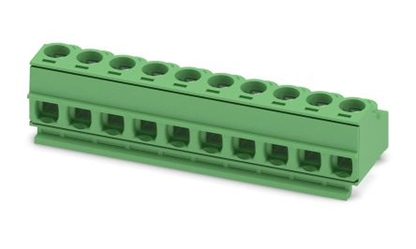 Phoenix Contact PT 1.5/10-PH-5.0 CLIP Series Right Angle Pluggable Terminal Block, 10 Contact(s), 5 mm Pitch, 1 Row