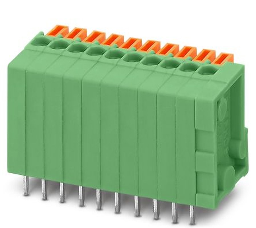 Phoenix Contact FFKDSA1/V-2.54-23 Series Right Angle PCB Terminal Block, 23 Contact(s), 2.54 mm Pitch, 1 Row