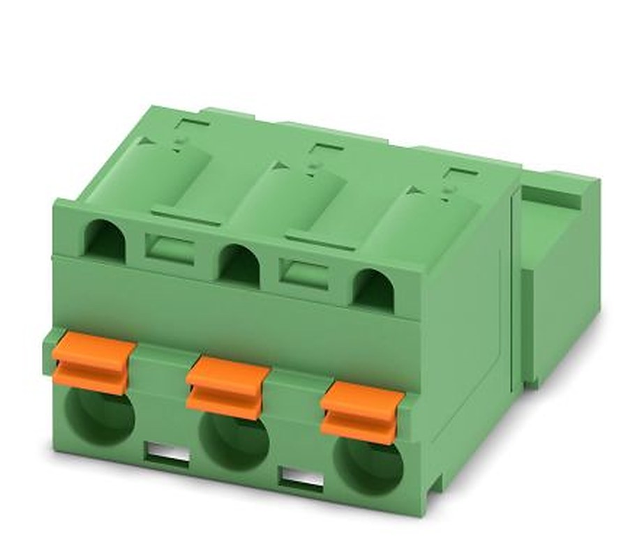 Phoenix Contact GFKIC 2.5/3-ST-7.62 Series Pluggable Terminal Block, 3-Contact, 7.62 mm Pitch, 1 Row, 1761616