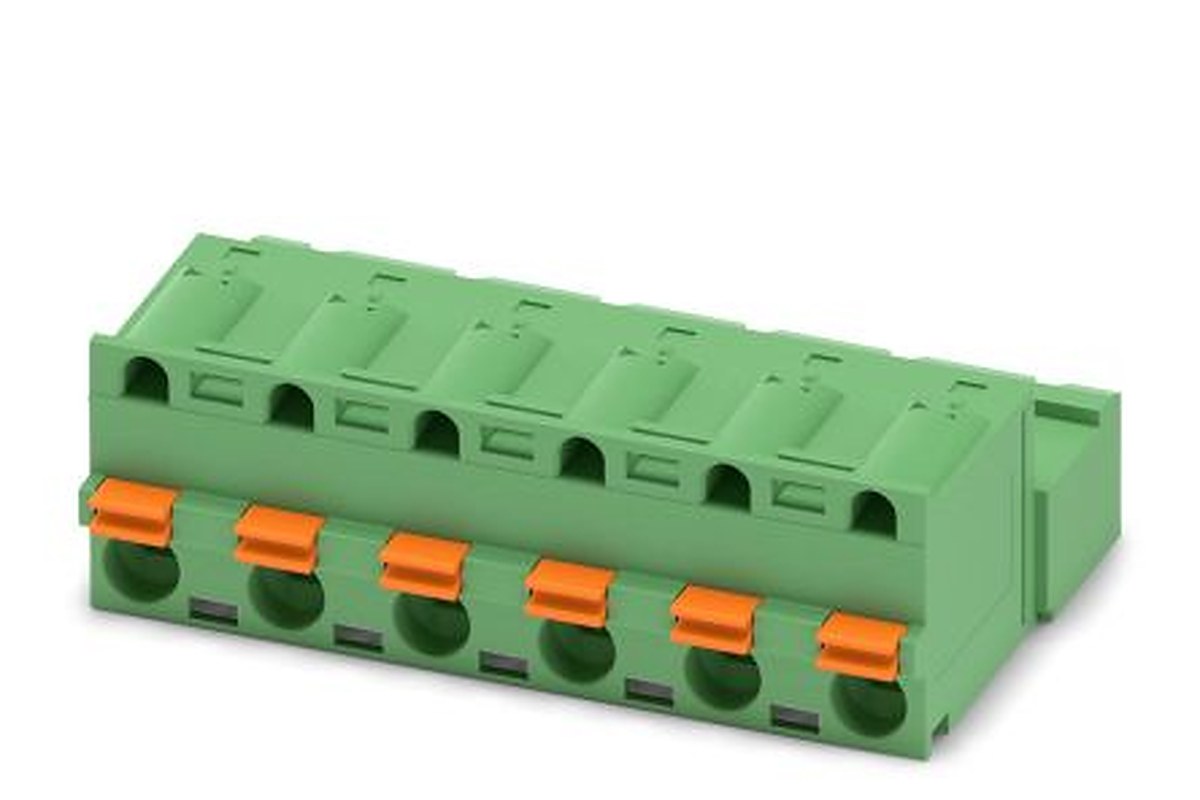 Phoenix Contact GFKIC 2.5/6-ST-7.62 Series Pluggable Terminal Block, 6-Contact, 7.62 mm Pitch, 1 Row, 1761645