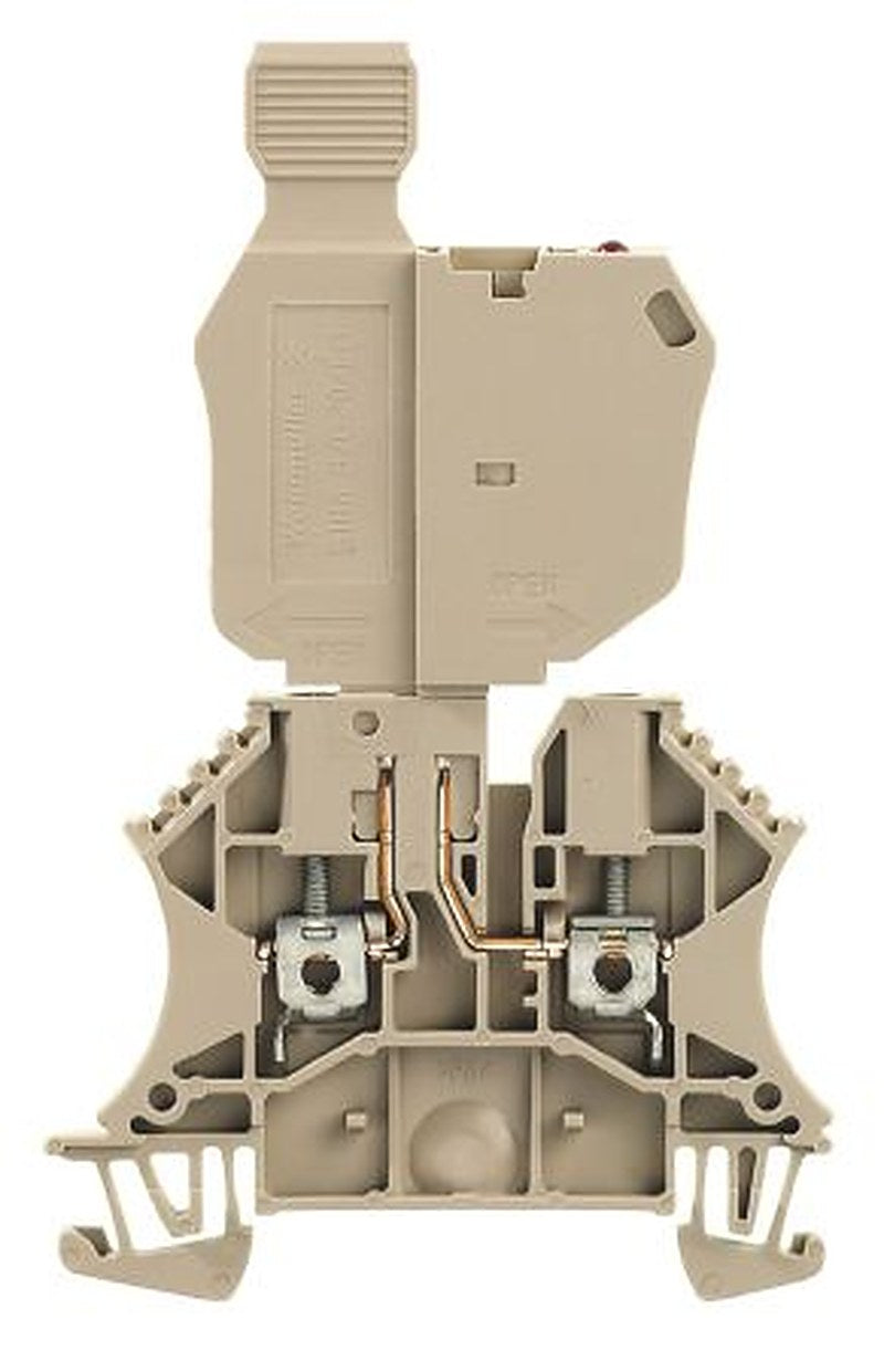 Weidmüller 1763950000 W Series Fused DIN Rail Terminal Beige, 1-Level Fused, Screw