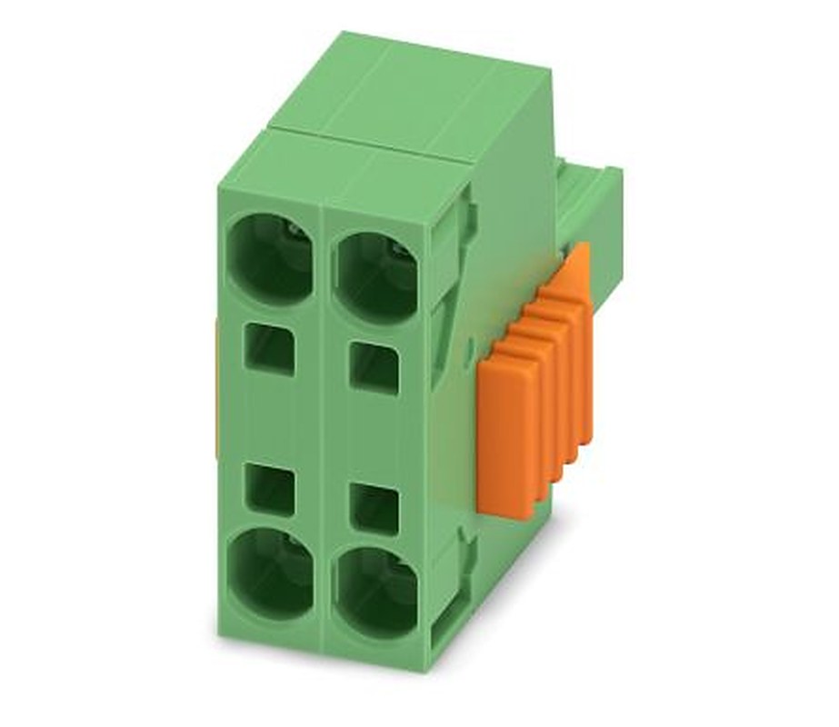 Phoenix Contact TSPC 5/2-STCL-7.62 Series Pluggable Terminal Block, 2-Contact, 7.62 mm Pitch, 1 Row, 1765418