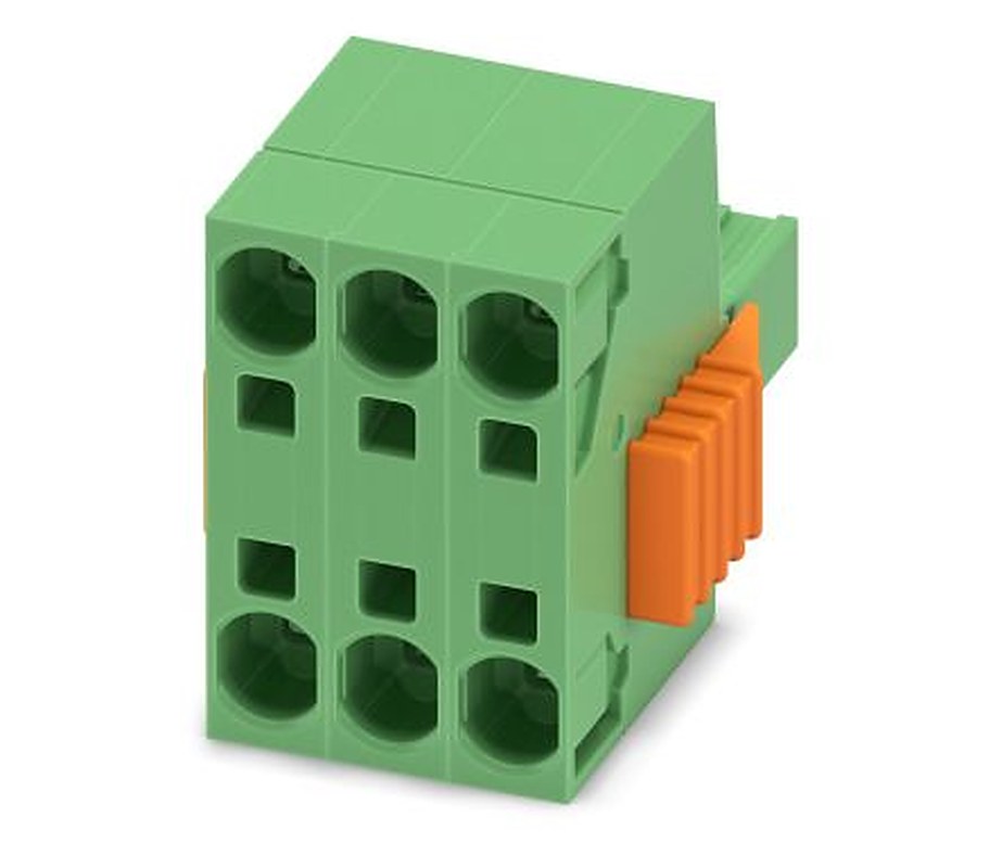 Phoenix Contact TSPC 5/3-STCL-7.62 Series Pluggable Terminal Block, 3-Contact, 7.62 mm Pitch, 1 Row, 1765421