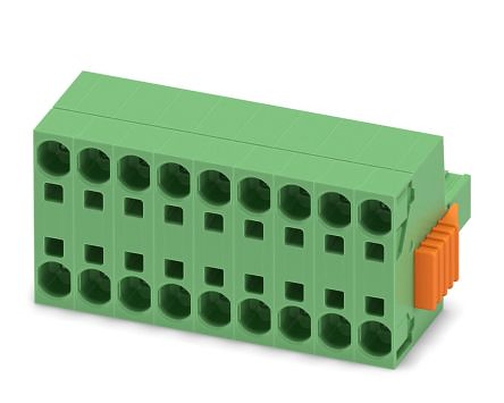 Phoenix Contact TSPC 5/9-STCL-7.62 Series Pluggable Terminal Block, 9-Contact, 7.62 mm Pitch, 1 Row, 1765489