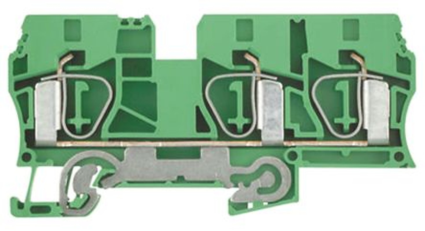Weidmüller 1767670000 Z Series PE Terminal Green, Yellow, 10mm², 1-Level, Clamp